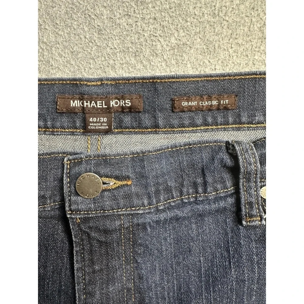 Michael Kors Grant Classic Fit Jeans Mens 40x30 (38x27) Blue‎ Straight Denim